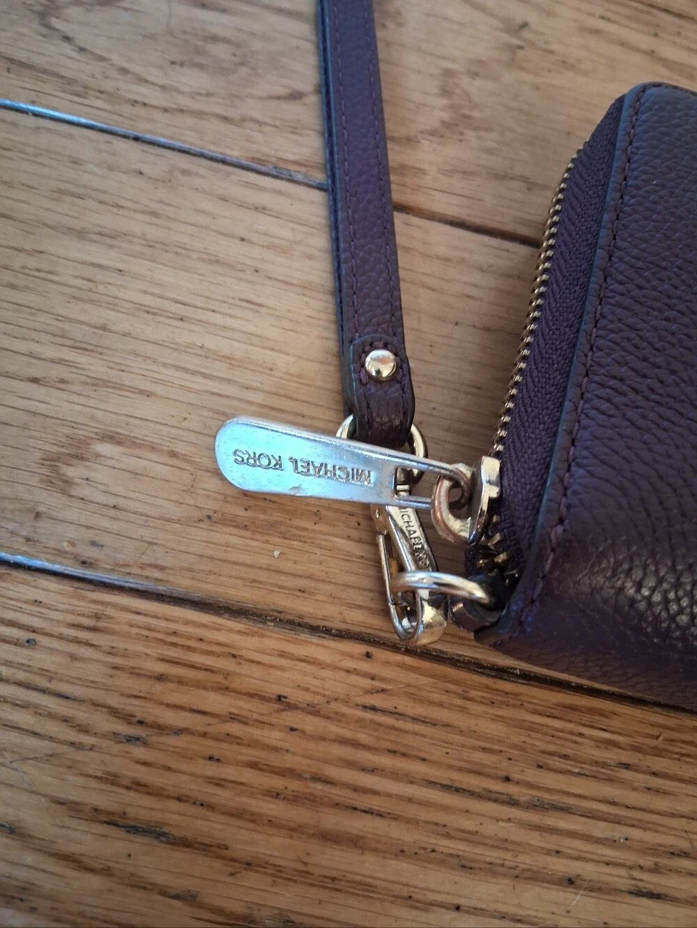 Michael Kors Purple Leather Zip Wallet Wristlet